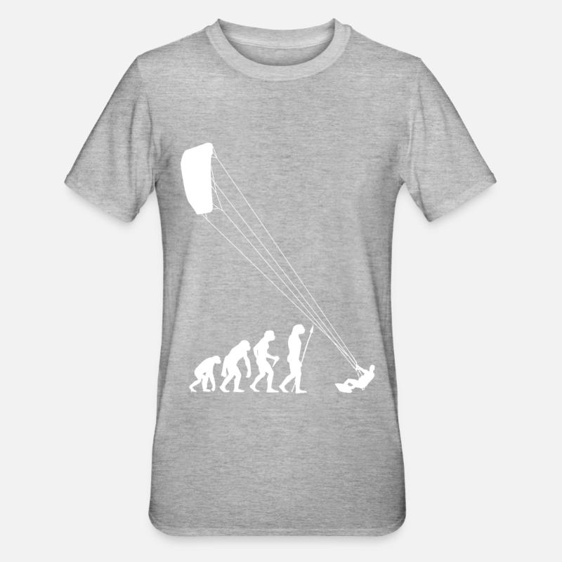 Evolution Kitesurf Surfer Kitesurf cadeau - T-shirt polycoton Unisexe - gris chiné