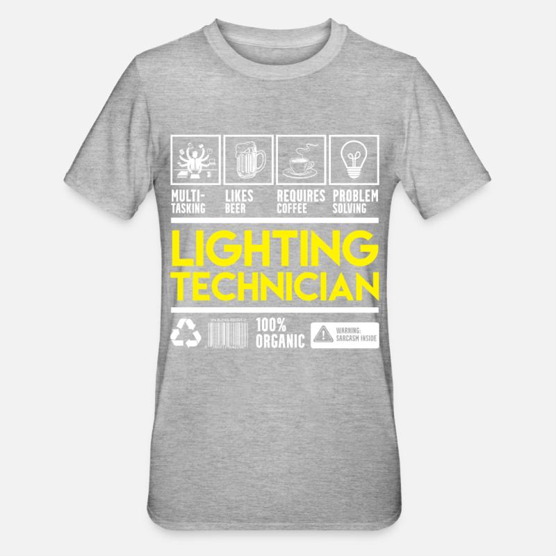 Techniciens de lumière - T-shirt polycoton Unisexe - gris chiné