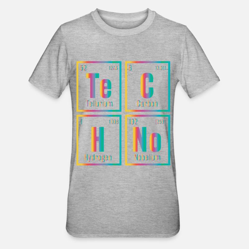 Techno Element House Musique - T-shirt polycoton Unisexe - gris chiné
