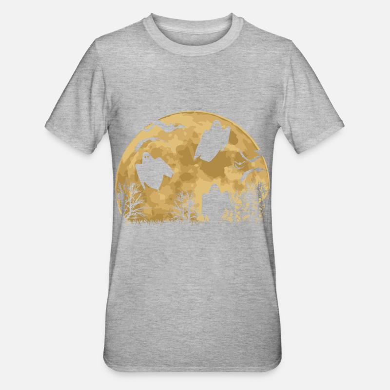 Halloween Geist Spruch Geschenkidee - Unisex Polycotton T-Shirt - Grau meliert
