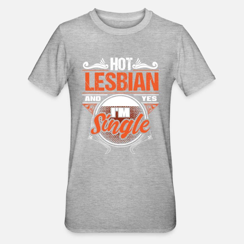 Lesbisch Single Pride Queer Geschenk - Unisex Polycotton T-Shirt - Grau meliert