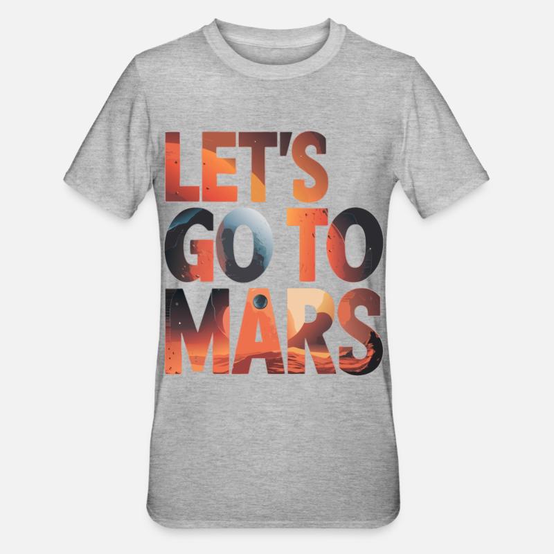 Mars Planète Planète Système Solaire - T-shirt polycoton Unisexe - gris chiné