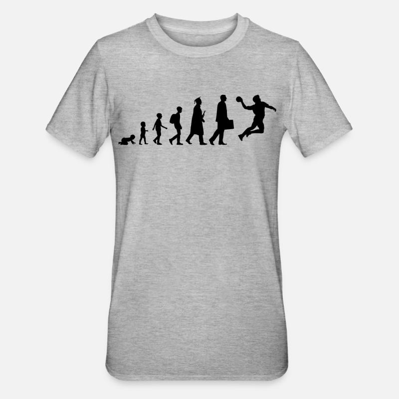 Die Entwicklung eines Handballers - Unisex Polycotton T-Shirt - Grau meliert