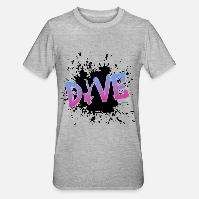 tauchen dive diver - Unisex Polycotton T-Shirt - Grau meliert