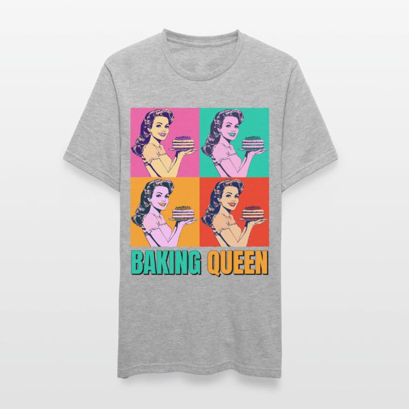 Backen Torte Backkönigin Backfee Bäckerin Pop Art Unisex Polycotton T-Shirt