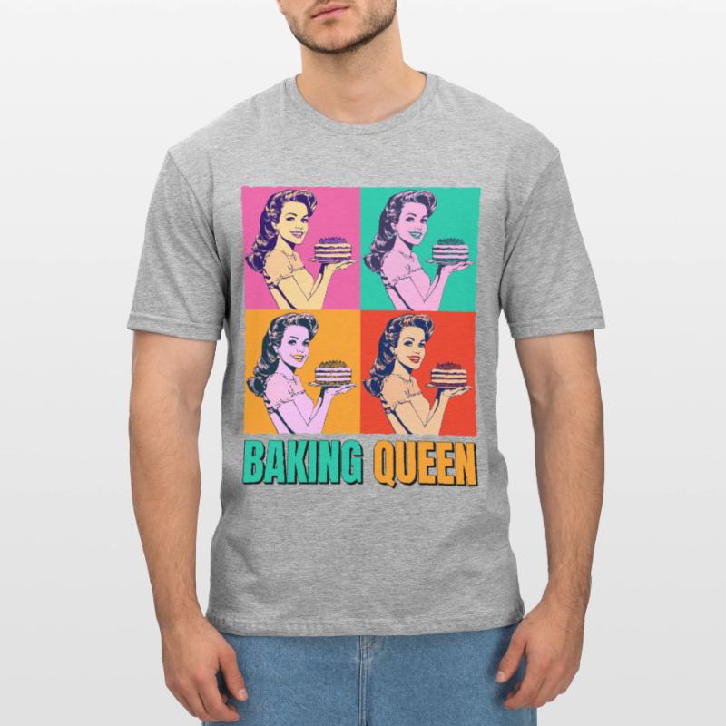 Cuisson Gâteau Cuisson Reine Cuisson Fée Boulanger Pop Art T-shirt polycoton Unisexe