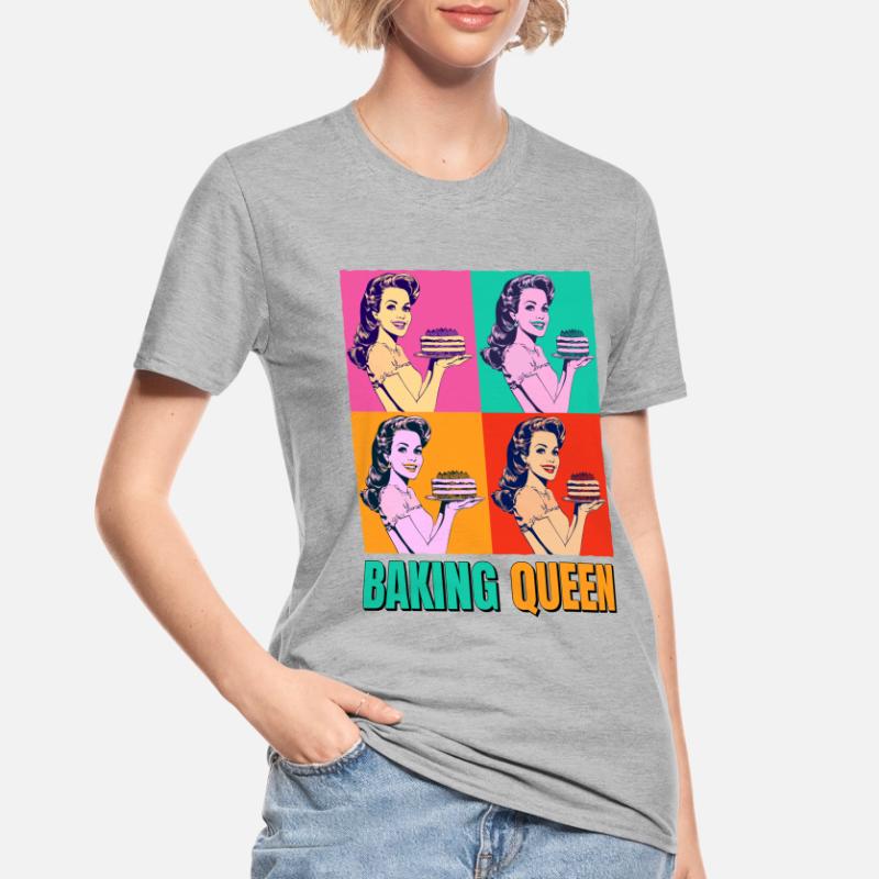 Cuisson Gâteau Cuisson Reine Cuisson Fée Boulanger Pop Art T-shirt polycoton Unisexe