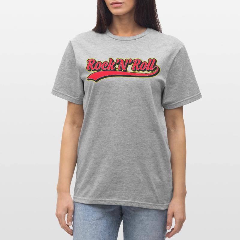 Rock 'N' Roll Retro Script Logo Unisex Polycotton T-Shirt