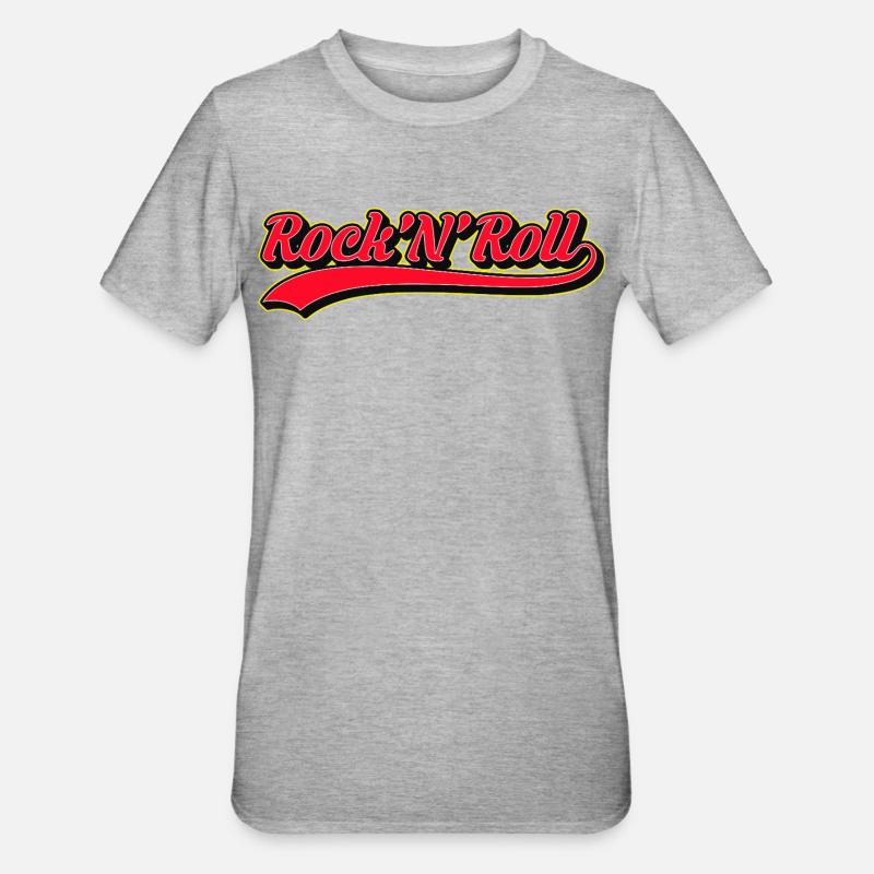 Logo rétro Rock 'N' Roll - T-shirt polycoton Unisexe - gris chiné