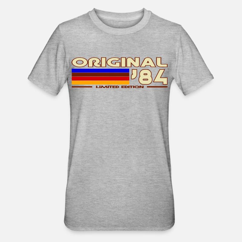 Original 84 Retro Rayures - T-shirt polycoton Unisexe - gris chiné