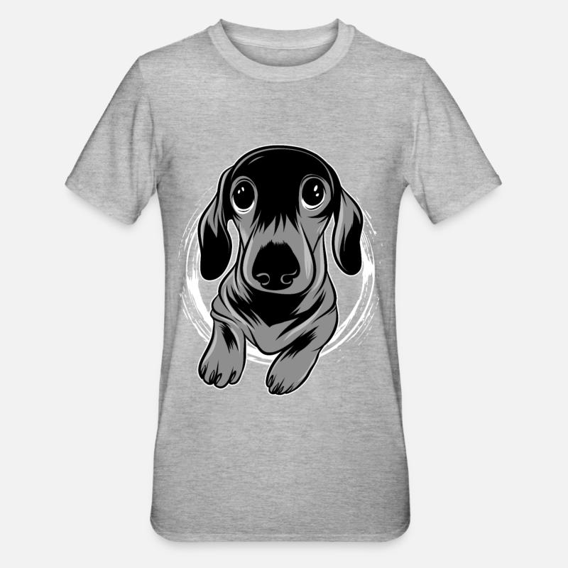 Teckel teckel - T-shirt polycoton Unisexe - gris chiné