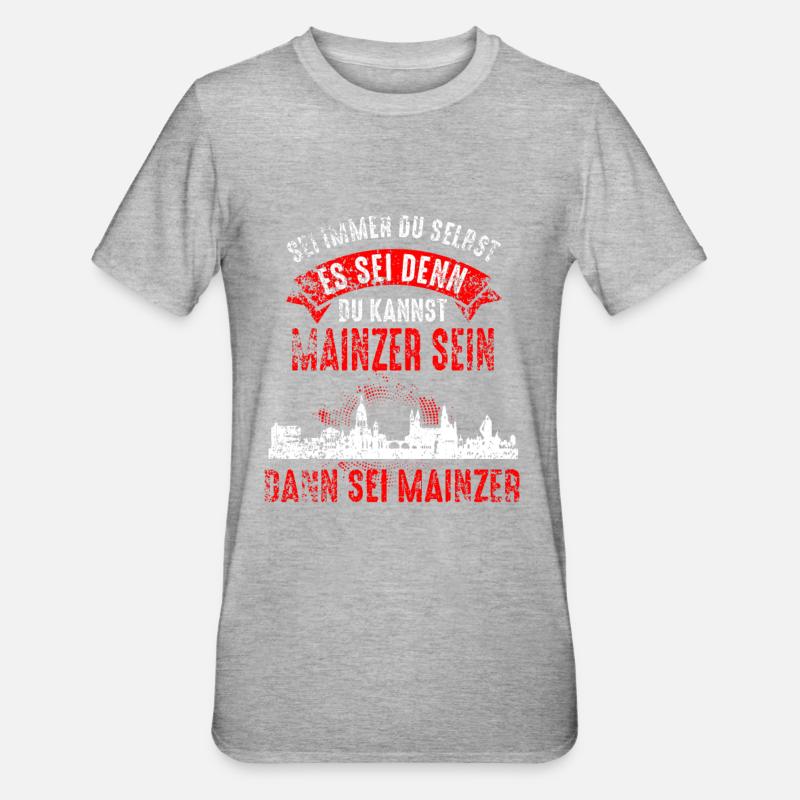 Mainz Skyline Mainzer Geschenk - Unisex Polycotton T-Shirt - Grau meliert