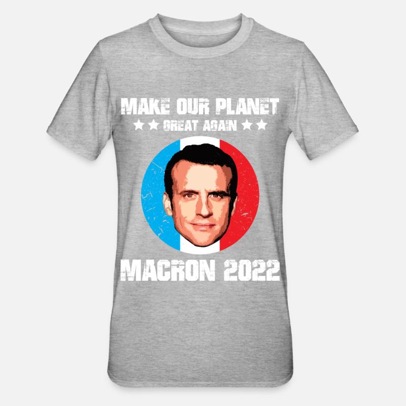 Make our planet great again macron écolo anglais - T-shirt polycoton Unisexe - gris chiné