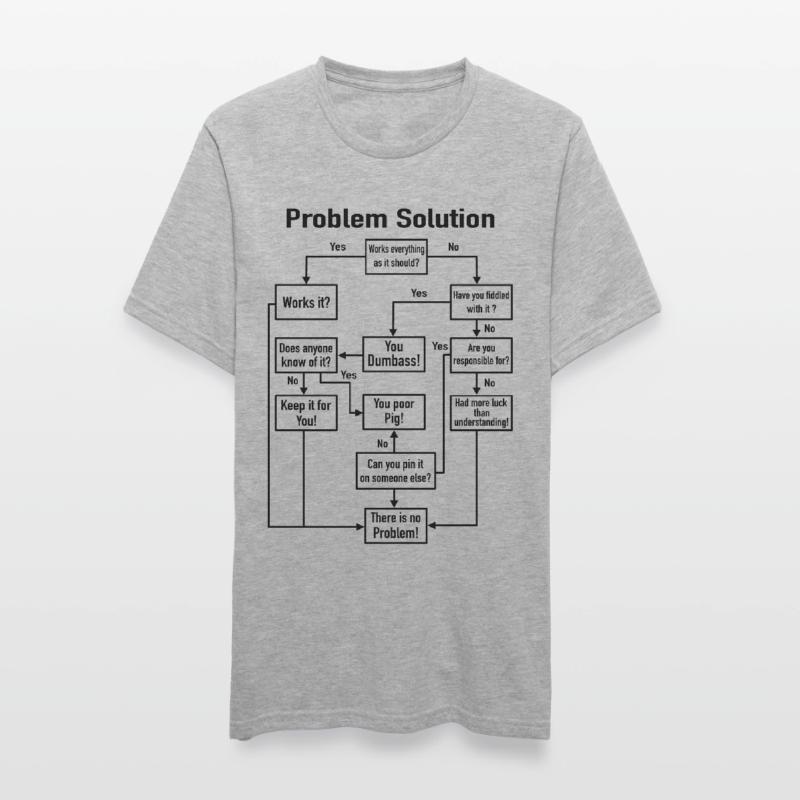 Problem Solution Process Diagram Office Job Joke Unisex Polycotton T-Shirt
