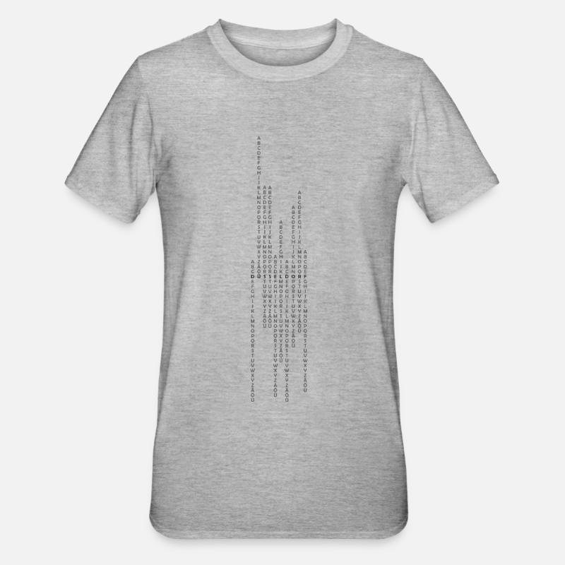 Düsseldorf vertical - T-shirt polycoton Unisexe - gris chiné