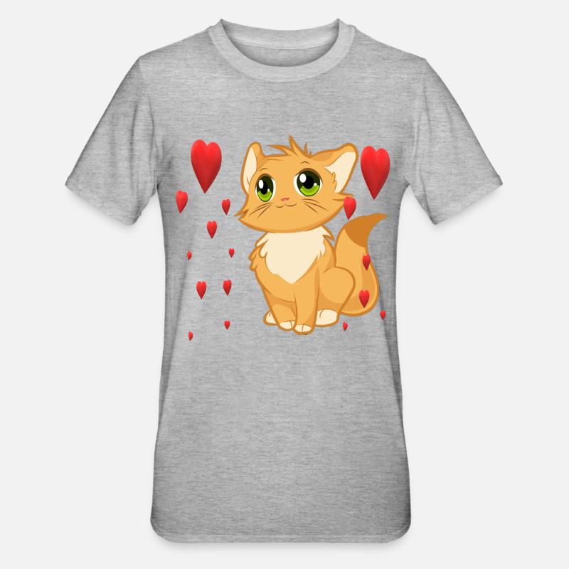 chat doux - T-shirt polycoton Unisexe - gris chiné