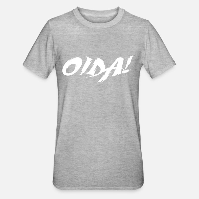 Oida ! Rigolade de Bayrisch - T-shirt polycoton Unisexe - gris chiné