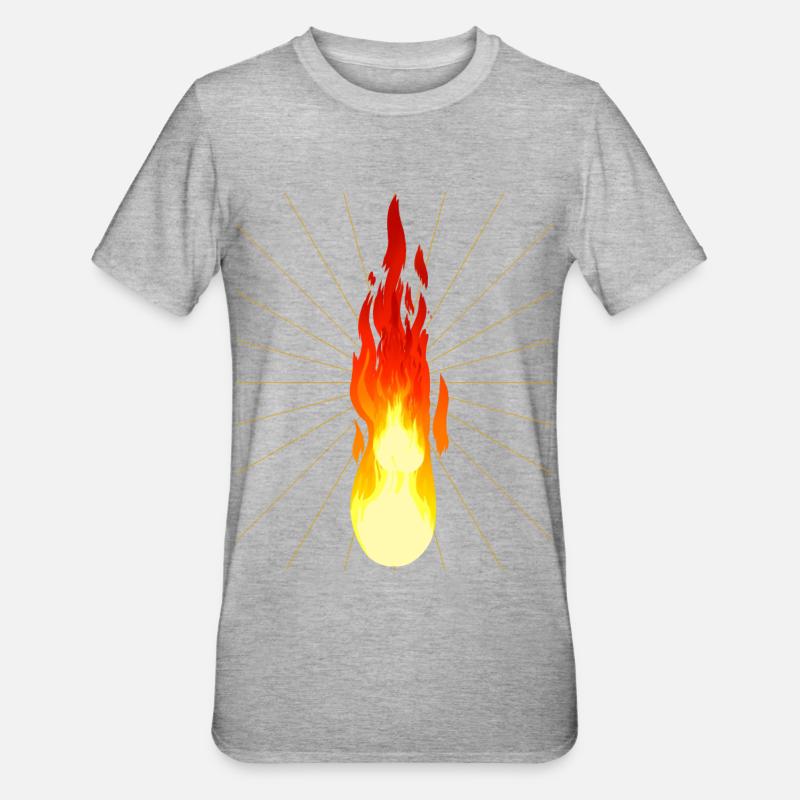 Feu feu Brûlant chaud - T-shirt polycoton Unisexe - gris chiné