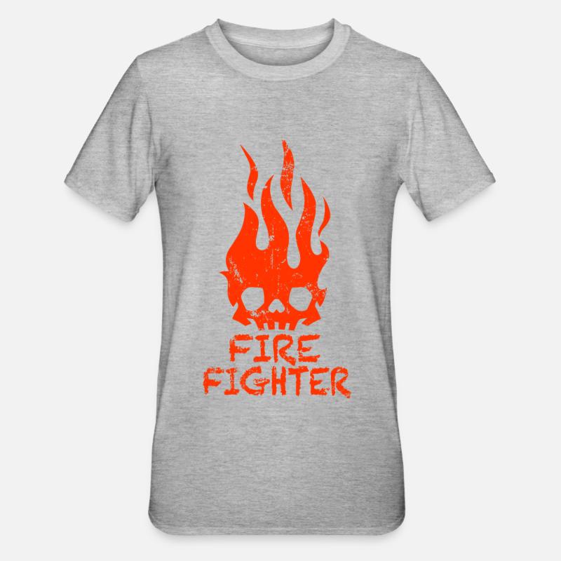 Firefighter Firefighters Pompier - T-shirt polycoton Unisexe - gris chiné