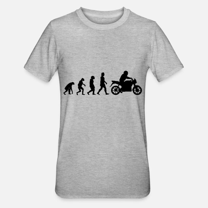 Motorcyclist Evolution Motorcycle Biker - Unisex Polycotton T-Shirt - heather grey
