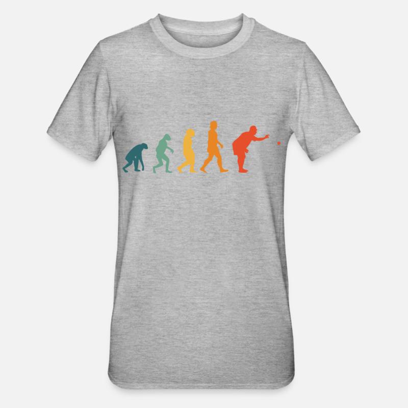 Boccia Evolution Retro Boule Petanque - Unisex Polycotton T-Shirt - heather grey