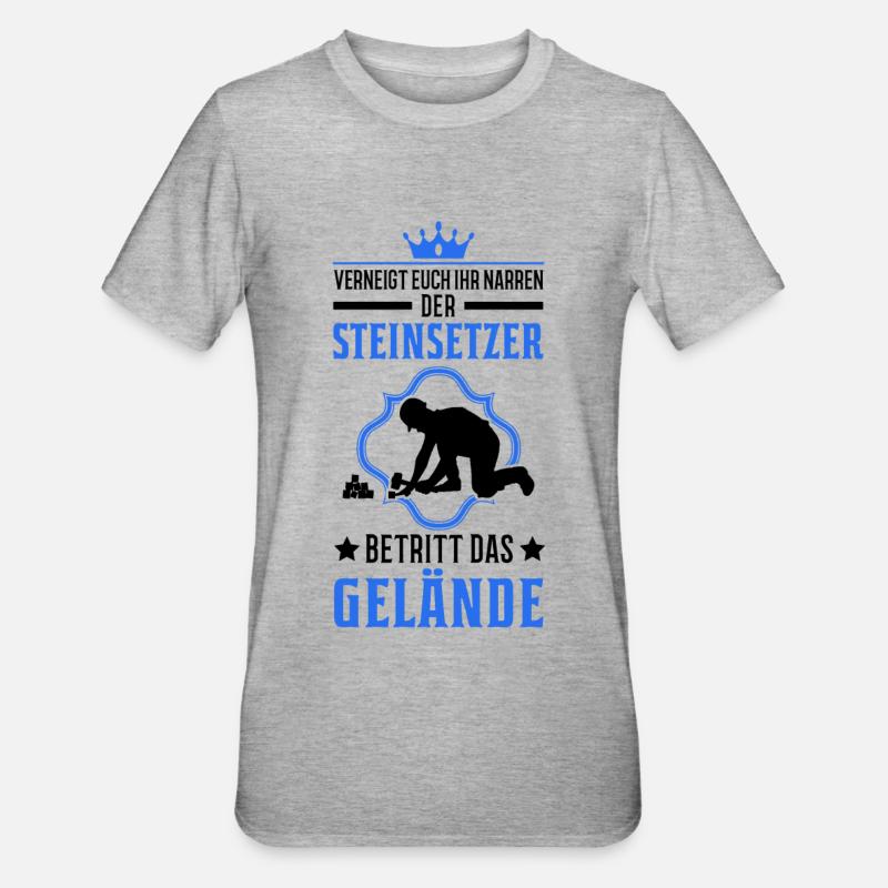 Pflasterer Steinsetzer Pflastersetzer - Unisex Polycotton T-Shirt - Grau meliert