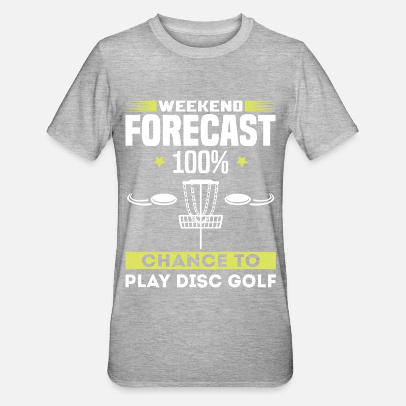 Weekend forecast disc golf - Unisex Polycotton T-Shirt - Grau meliert