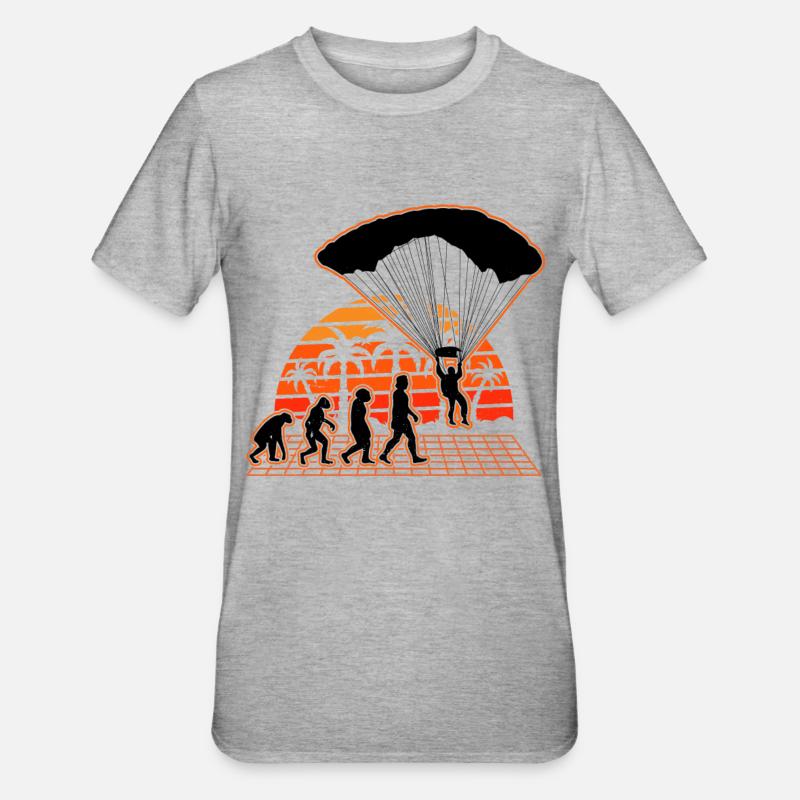 Parachutist Evolution Sunset Parachute - Unisex Polycotton T-Shirt - heather grey