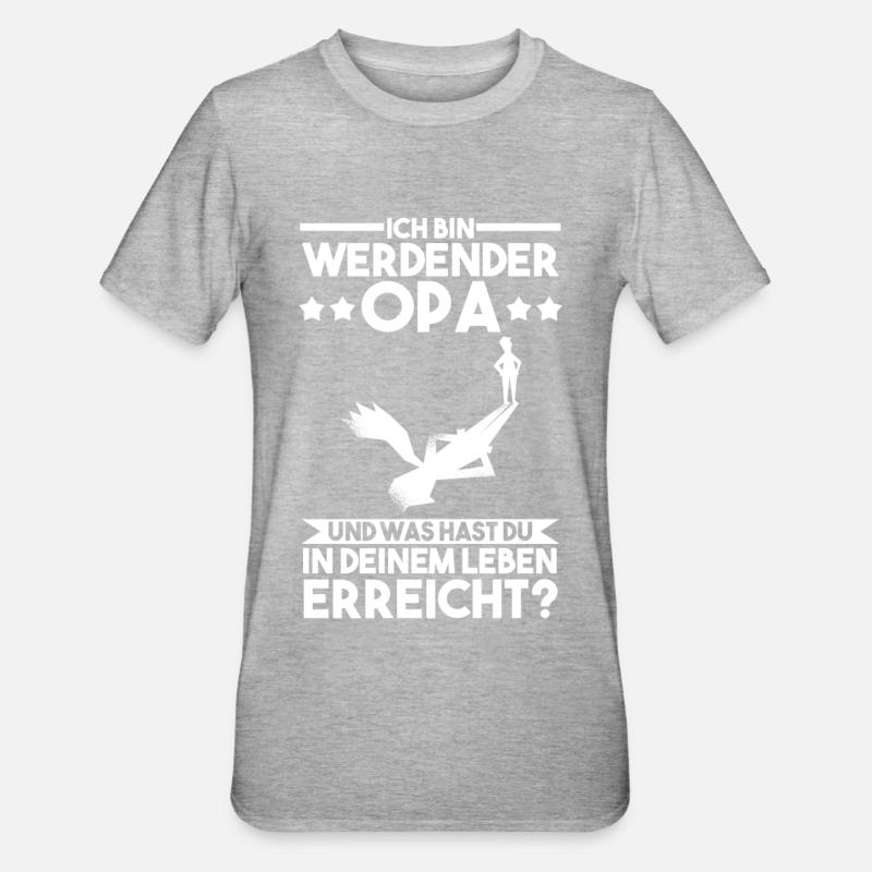 Werdender Opa - Unisex Polycotton T-Shirt - Grau meliert