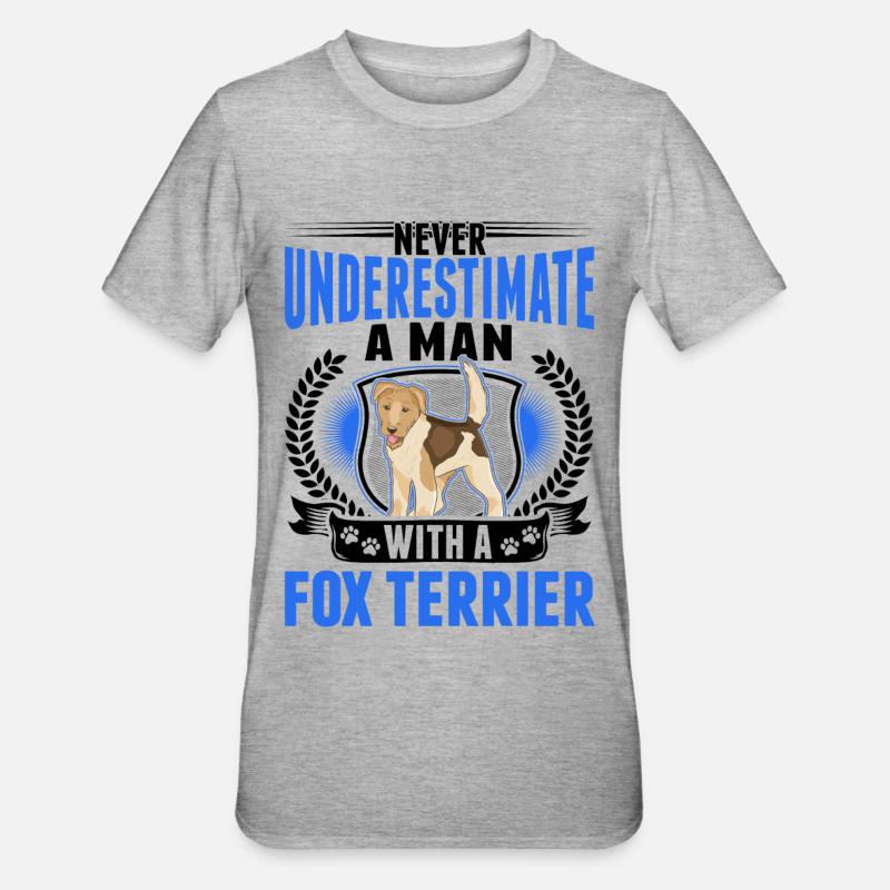 Foxterrier Besitzer Fox Terrier - Unisex Polycotton T-Shirt - Grau meliert