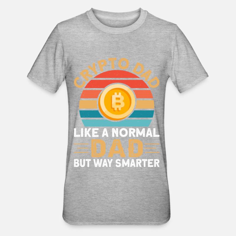 Kryptowährung Btc Krypto Dad - Unisex Polycotton T-Shirt - Grau meliert