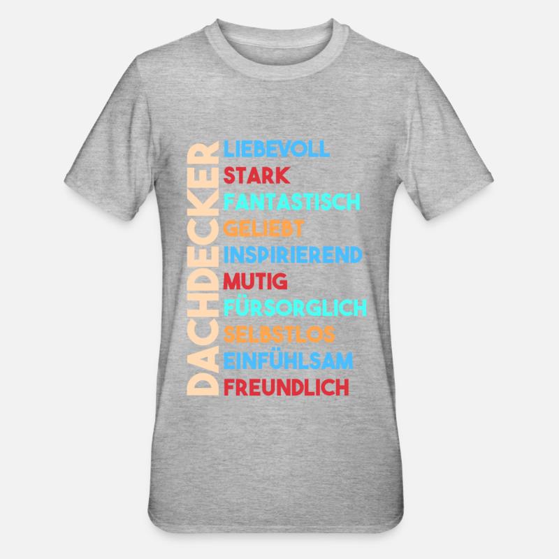 Dachdecker - Unisex Polycotton T-Shirt - Grau meliert