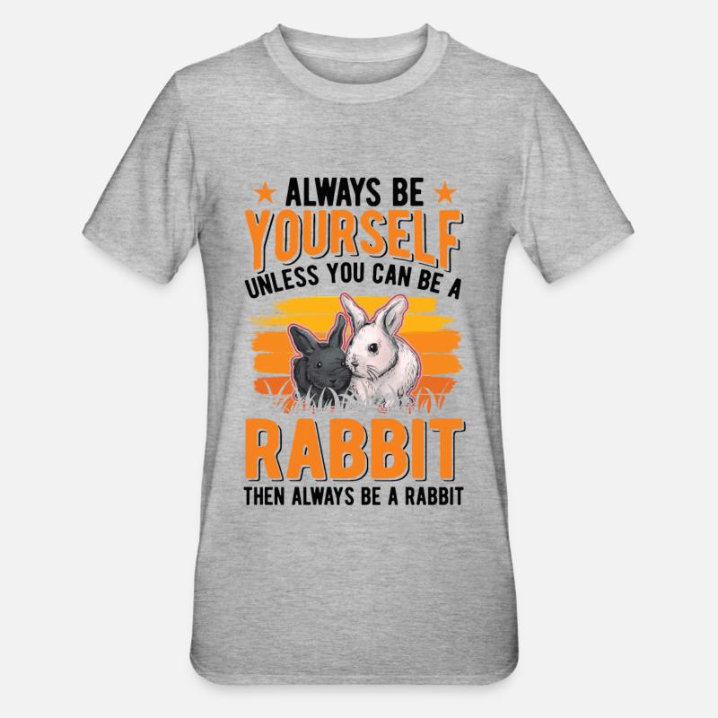 Rabbit Rabbit Rabbit Rabbit - Unisex Polycotton T-Shirt - heather grey