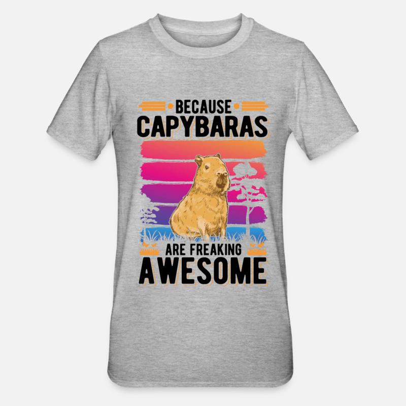 Capybara Cadeau Capibara Capybara - T-shirt polycoton Unisexe - gris chiné
