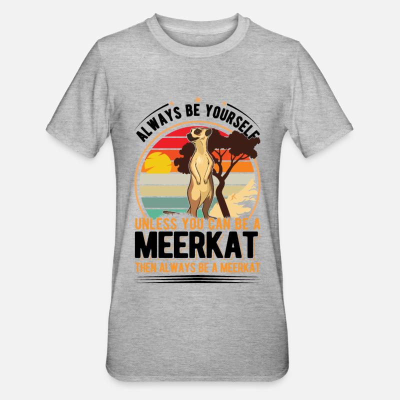 Suricate Cadeau Suricate Suricate - T-shirt polycoton Unisexe - gris chiné