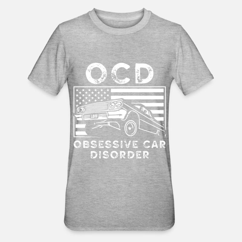 OCD obsessive Auto-Disorder - Unisex Polycotton T-Shirt - Grau meliert