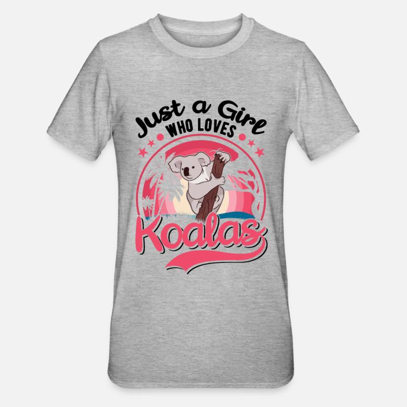 Koala Mädchen Koalabär - Unisex Polycotton T-Shirt - Grau meliert