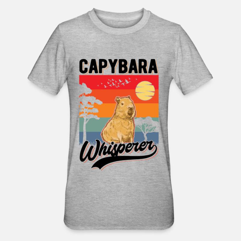 Capybara Flüsterer Capybara Whisperer - T-shirt polycoton Unisexe - gris chiné