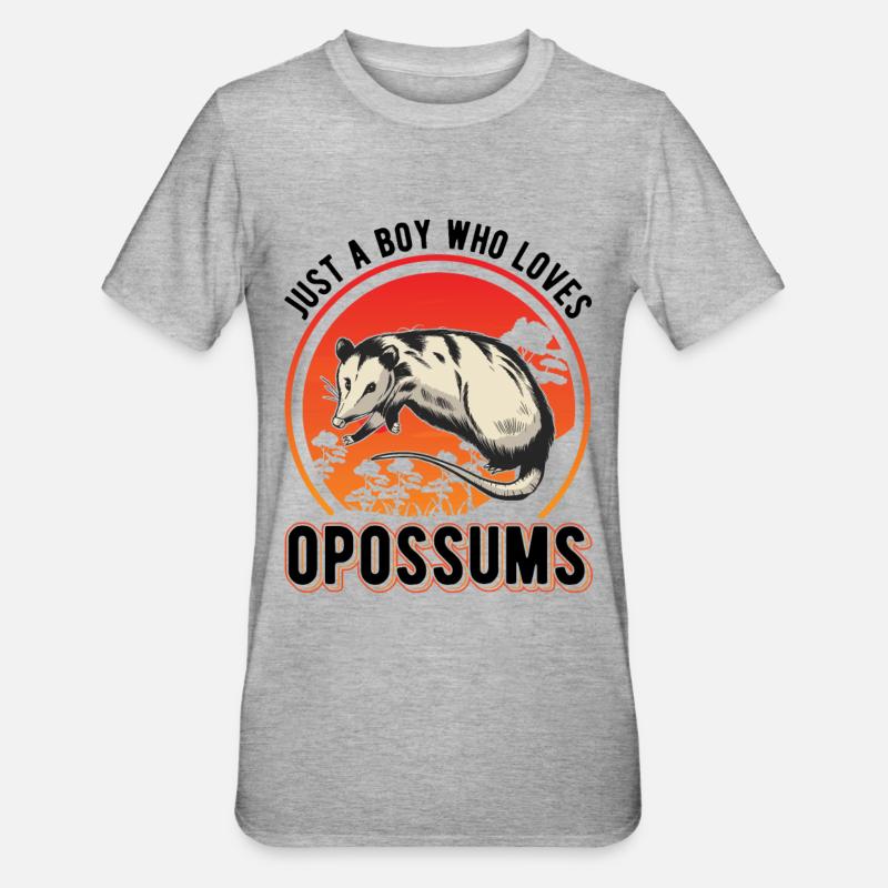 Opossum Junge Possum Beutelratte - Unisex Polycotton T-Shirt - Grau meliert