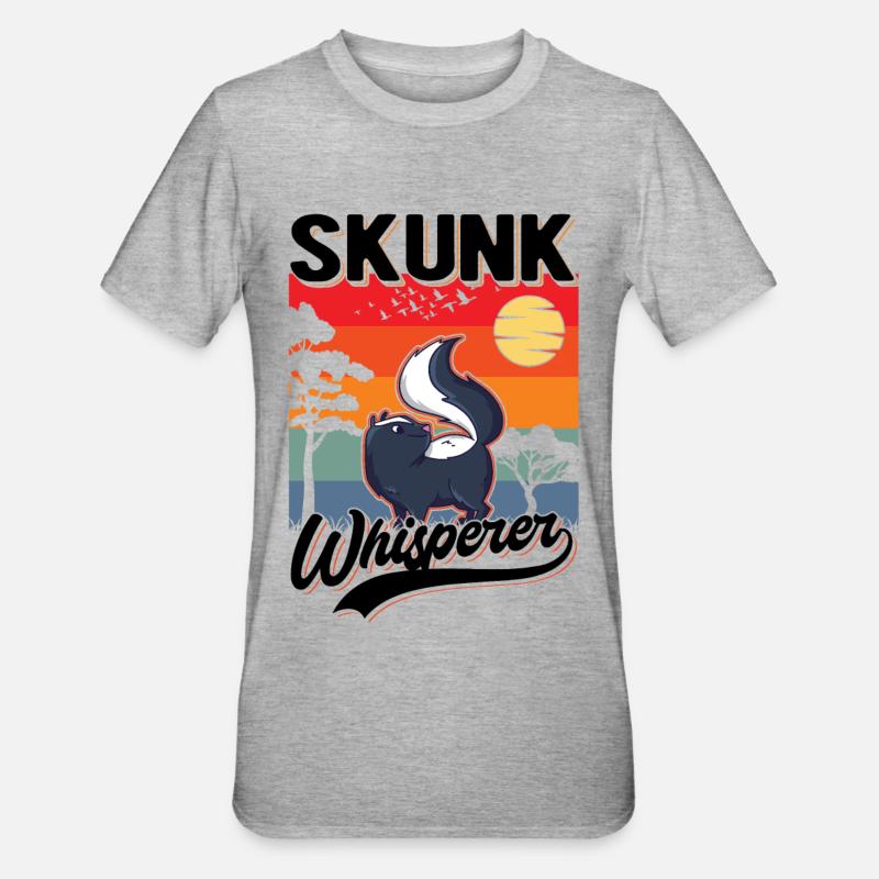 Stinktier Flüsterer Skunk Whisperer - T-shirt polycoton Unisexe - gris chiné