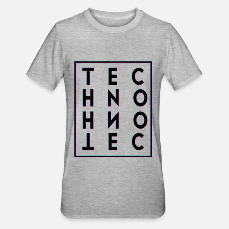 Techno - T-shirt polycoton Unisexe - gris chiné