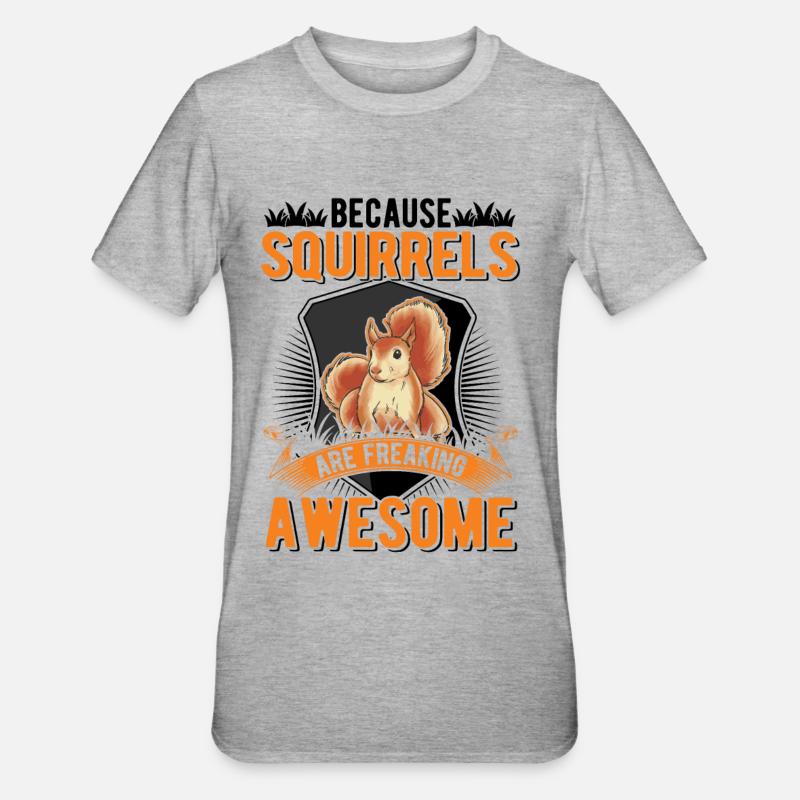Eichhörnchen Geschenk Squirrel Grauhörnchen - Unisex Polycotton T-Shirt - Grau meliert