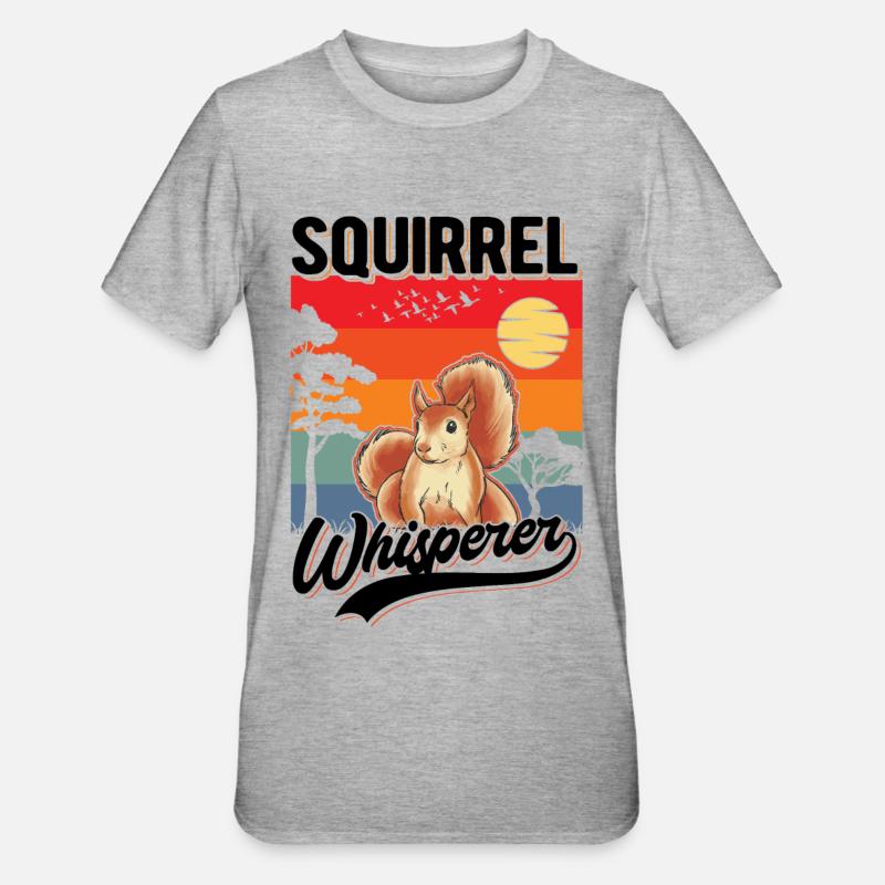 Eichhörnchen Flüsterer Écureuil Chuchoteur - T-shirt polycoton Unisexe - gris chiné