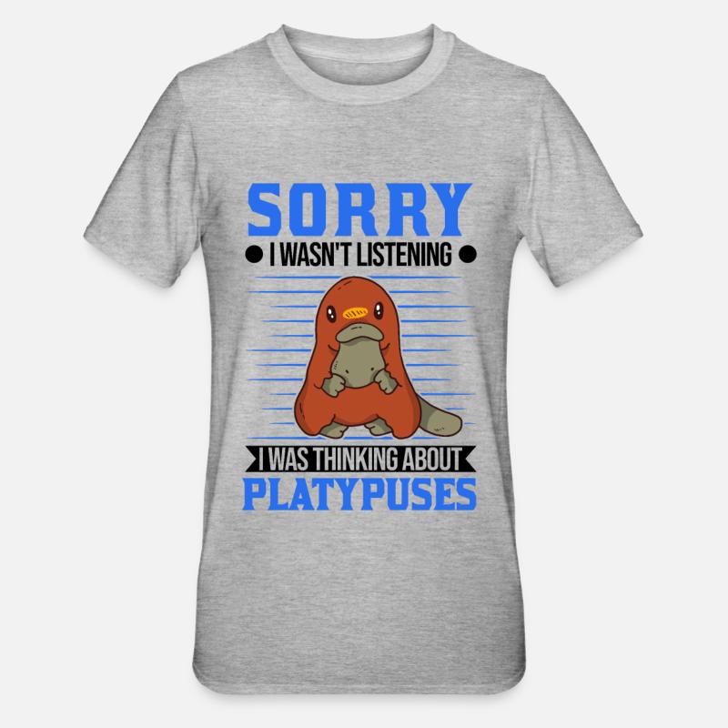 Schnabeltier Geschenkidee Platypus - Unisex Polycotton T-Shirt - Grau meliert