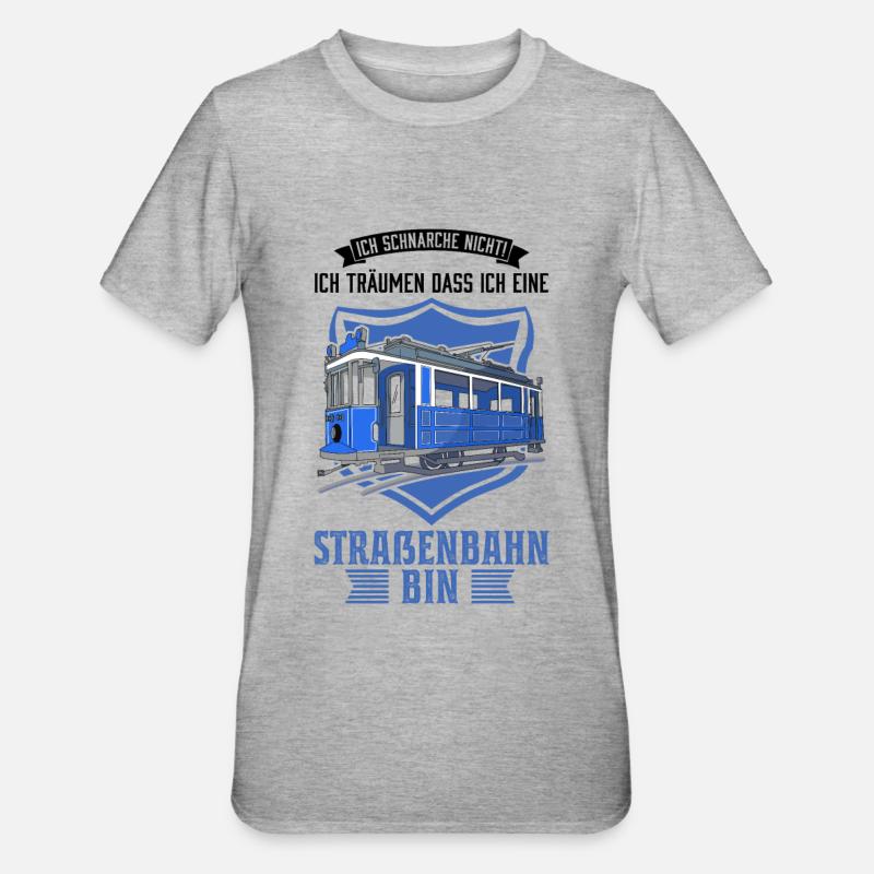 Straßenbahn Geschenk Straßenbahnfahrer Tram S-Bahn - Unisex Polycotton T-Shirt - Grau meliert