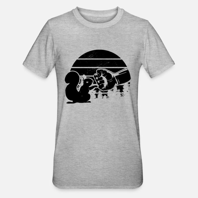 Eichhörnchen Fauststoß Eichhörnchen Liebhaber - Unisex Polycotton T-Shirt - Grau meliert