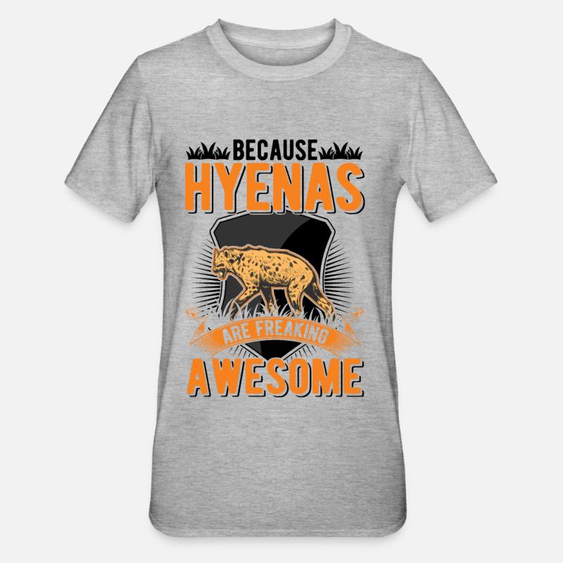 Hyäne Geschenk Erdwolf Hyena - Unisex Polycotton T-Shirt - Grau meliert