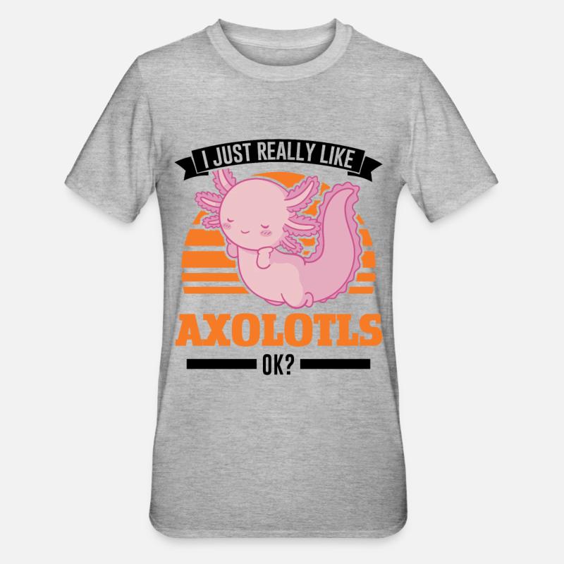J’aime beaucoup Axolotls Tail Luch - T-shirt polycoton Unisexe - gris chiné