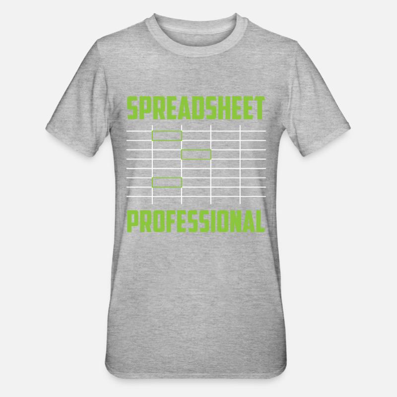 Spreadsheet Profi Arbeit Tabelle Buchhalter - Unisex Polycotton T-Shirt - Grau meliert