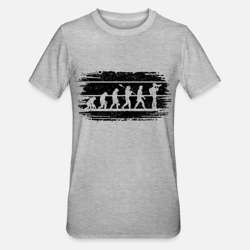 Fotografie Evolution Fotografie Evolutionsfotograf - Unisex Polycotton T-Shirt - Grau meliert